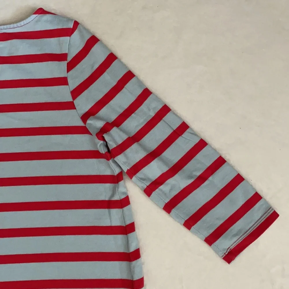 The Nines by Hatch | Cotton 3/4 Sleeve Nautical Stripe Maternity Mini Dress (XS) - Picture 14 of 16